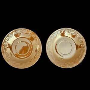 Fire-King Peach Lustre Laurel 6" Saucer Plates Set of 2 Vintage Anchor Hocking